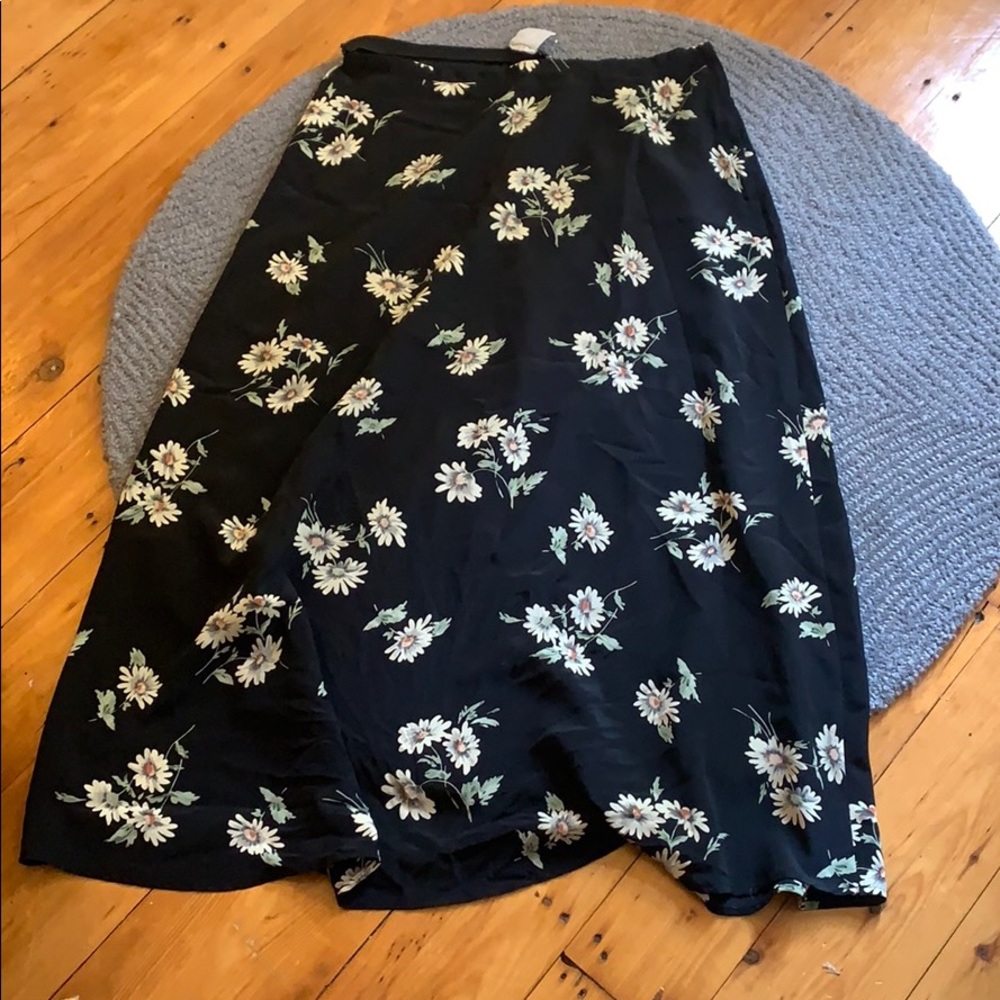 Black floral skirt ankle length